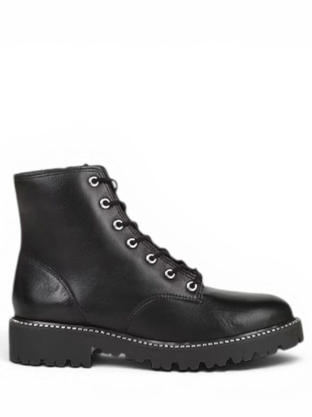 Schutz Bota San Tobayo Black Leather Combat Ankle Boots Womens 7 NIB